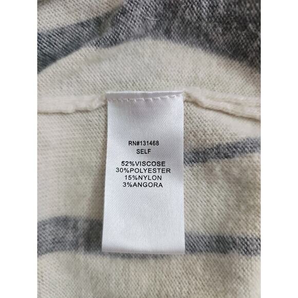 Fate~Woma Sz. M~Off-Whire/Gray Zebra Animal Print Boat Neck Sweater Angora Blend - Picture 7 of 13